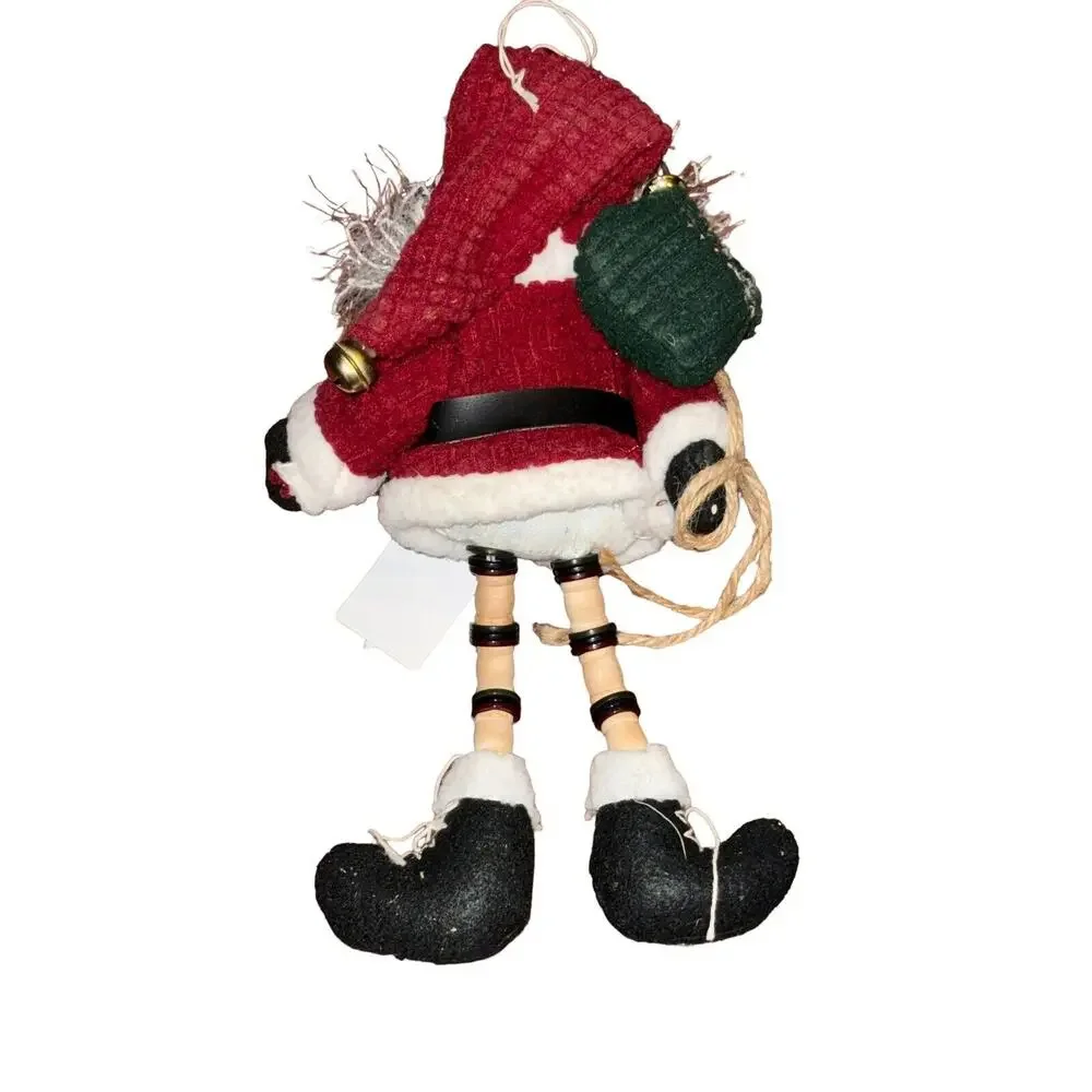 Santa Clause Ornament Decor Glittery Beard Button Legs Holiday Party Festivities